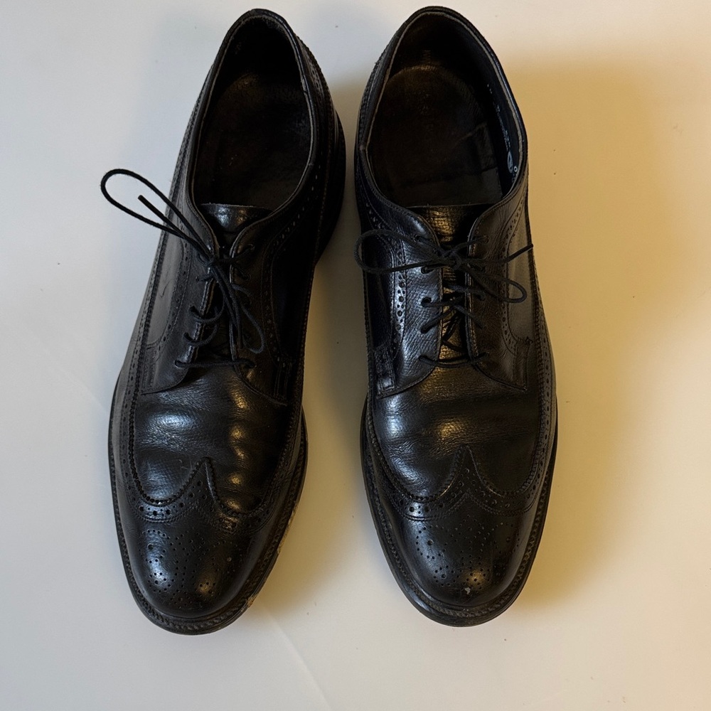 Classic Black Leather Men's Dress Shoes 14 D